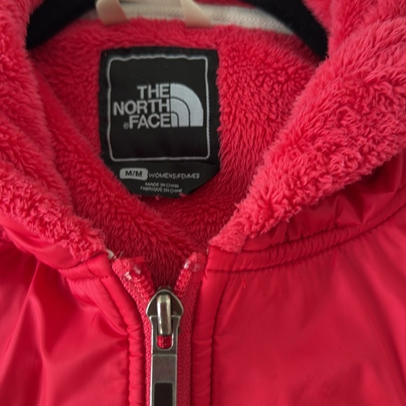 The North Face Oso Hoodie Osito Silken Fleece Full Zip Jacket Sweater Sz M Pink - Picture 4 of 5
